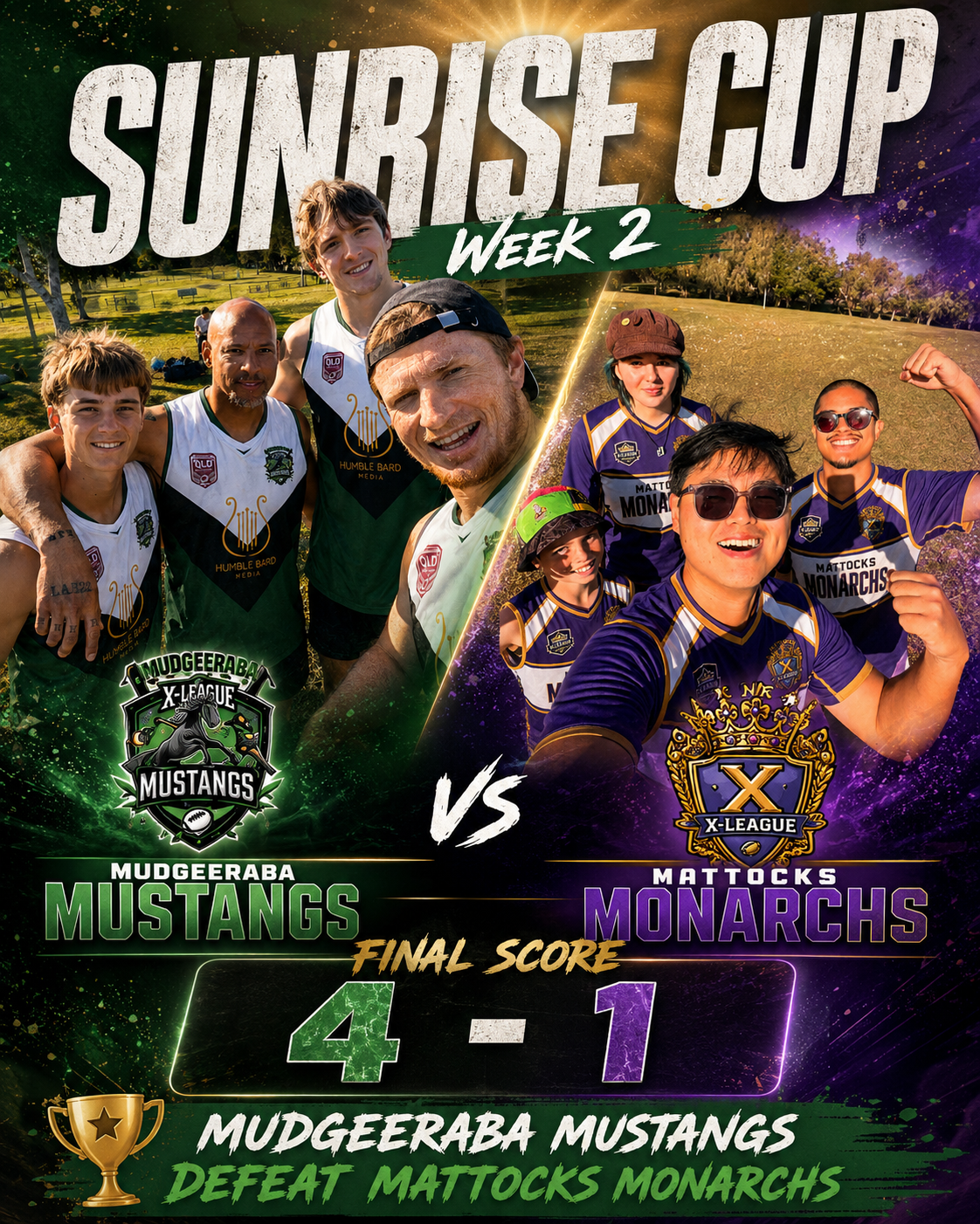 Round Two match day — Mustangs v Monarchs