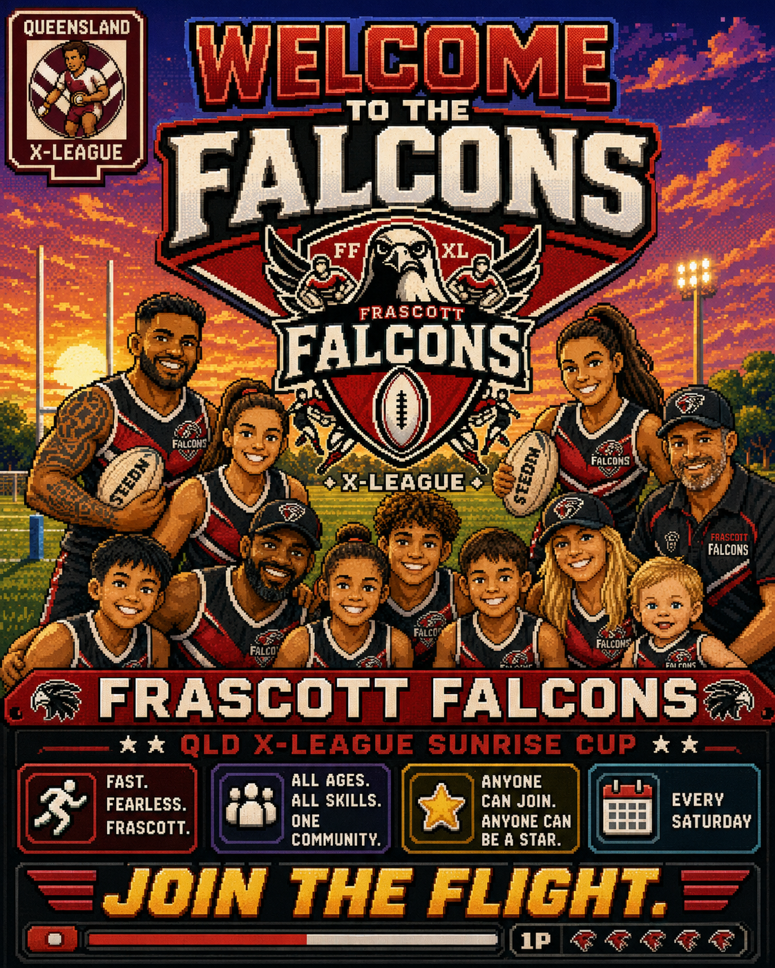 Frascott Falcons team poster
